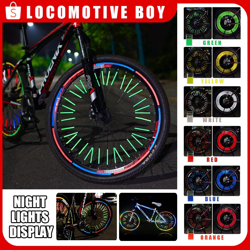 Bicycle Reflective Stickers Bike Rim Stickers Bright Colorful Warning