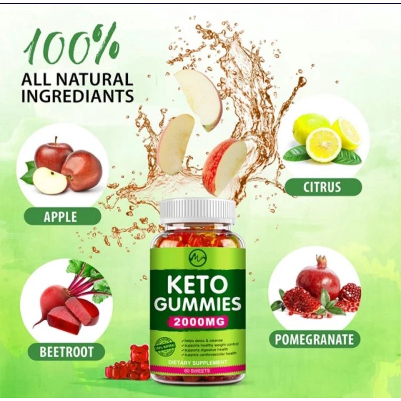 Keto Apple Cider Vinegar Gummies 2000mg/ 60 pcs 100 Authentic Shopee
