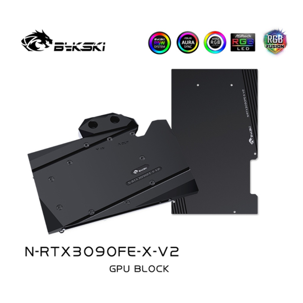 Bykski RTX 3090 GPU Water Cooling Block Liquid Cooler With Backplane