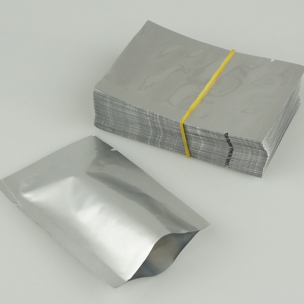 Pure Aluminum Foil Bag 100pcs Silver White Mylar Foil Plastic Bags Heat