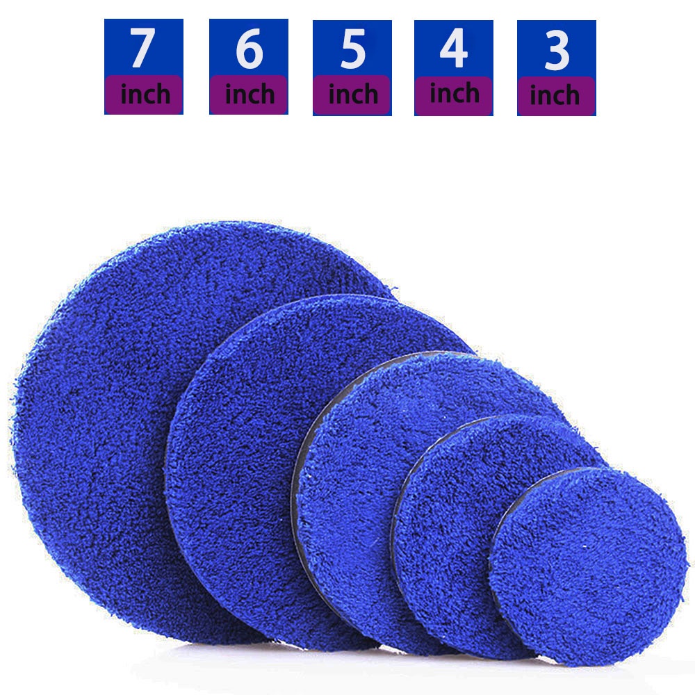 2PCS 3/4/5/6/7 Inch Removing Wax Buffer Pads Microfiber Polishing Pad