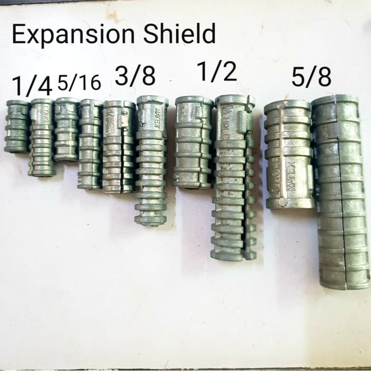 EXPANSION SHIELD only 1/4, 5/16 3/8, 1/2, 5/8 Lag screw not included