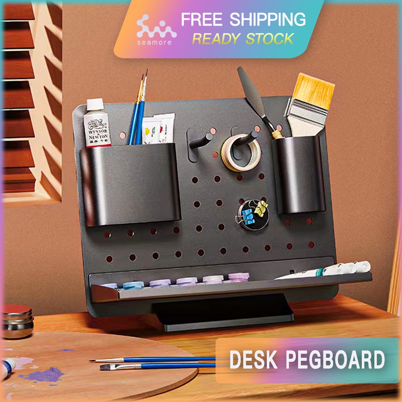 Desk Pegboard Set / Aluminum Desk Organize r/ Modular Pegboard / Pen