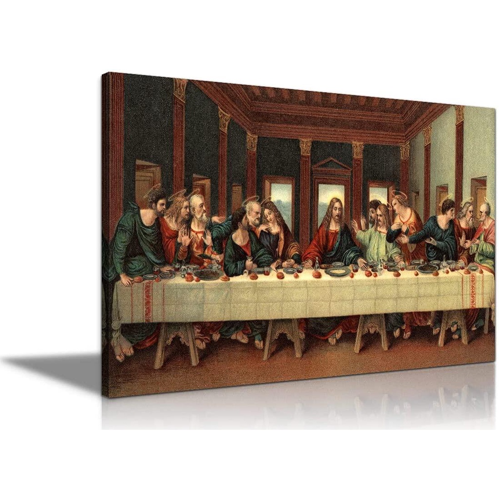 Da Vinci the Last Supper Wall Decor Framed Canvas Prints Christian Wall
