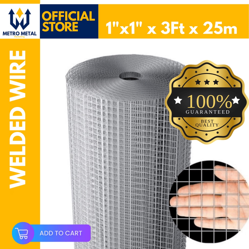 Welded Wire Mesh 1x1 3 Ft 25 meters Rolls Metro Metal Marketing