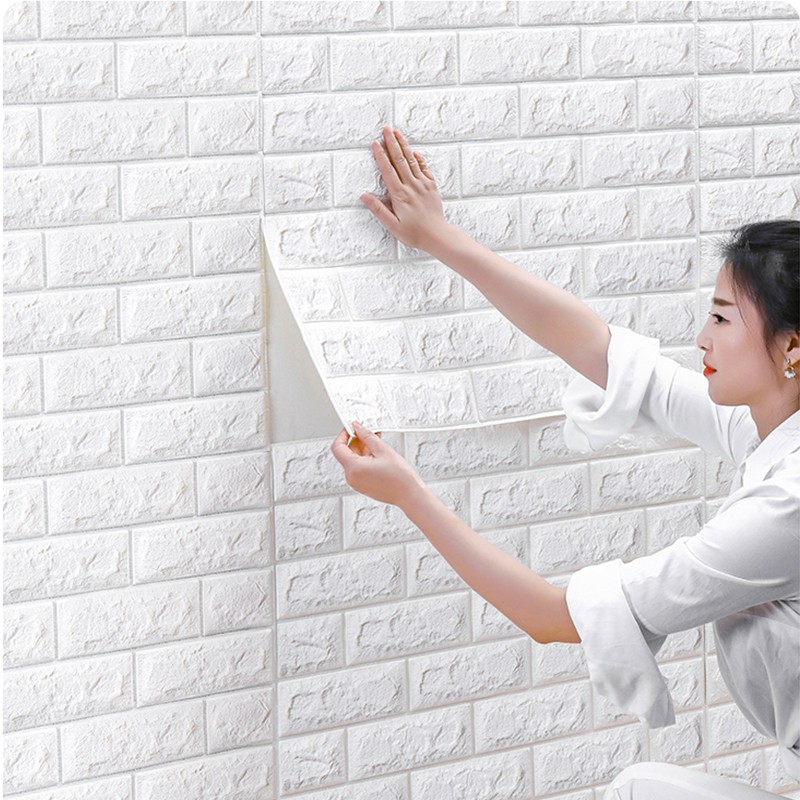 DIY Self Adhensive 3D wall sticker Brick Living Room Decor Foam