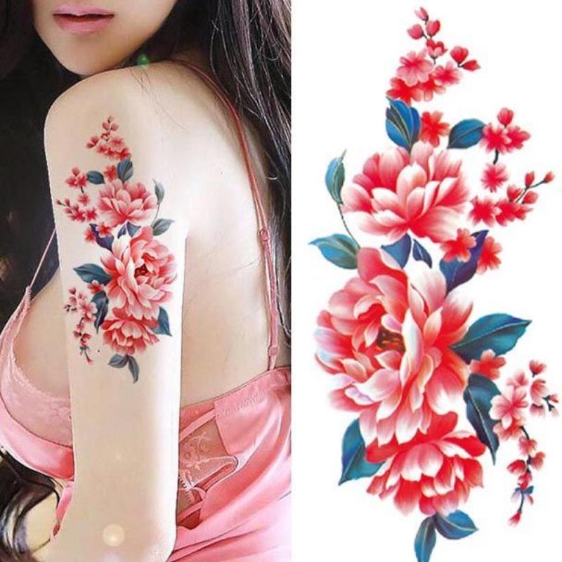 Chrysanthemums Temporary Tattoos Stickers Body Arm Abdomen Art