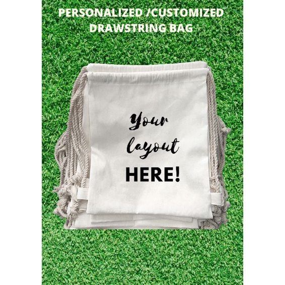 Customized/personalized Canvas drawstring bag /drawstring/ecofriendly