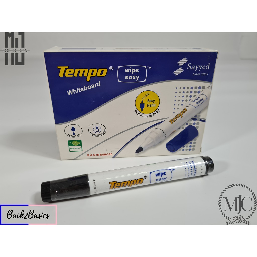 Tempo Refillable Whiteboard Marker German Ink (12 pcs) Shopee Philippines