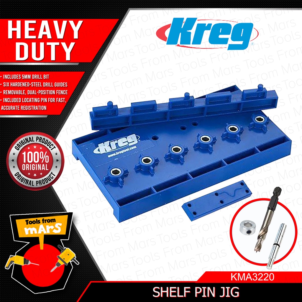 KREG Shelf Pin Jig KMA3220 5mm •TFM• Shopee Philippines