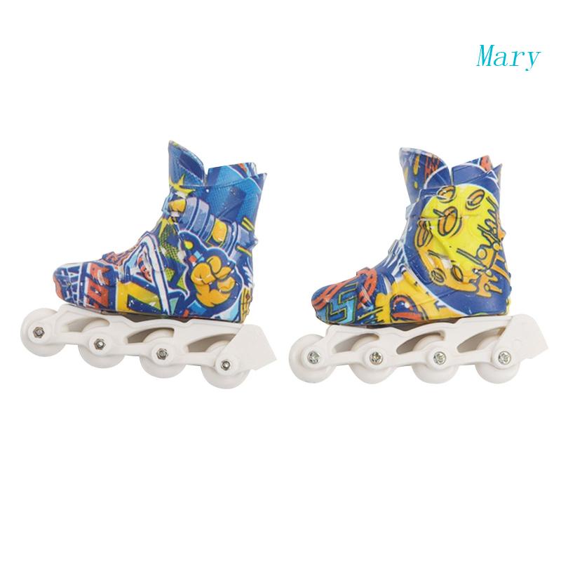 Mary 1 Pair Mini Finger Skates Outdoor Portable Fingerboarding Sneaker