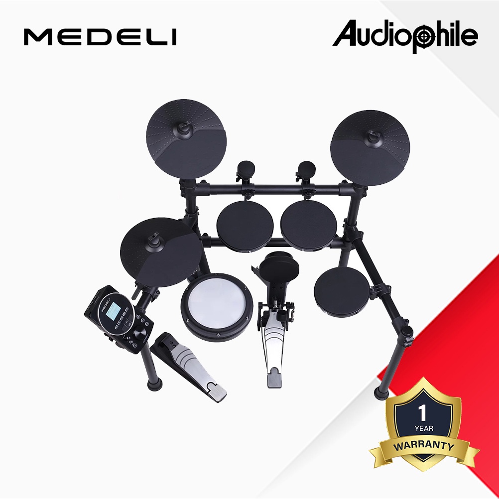 Medeli MZ520 Digital Drum Kit with 5 Drum Pads, 2 Mini Pads, 3 Cymbal