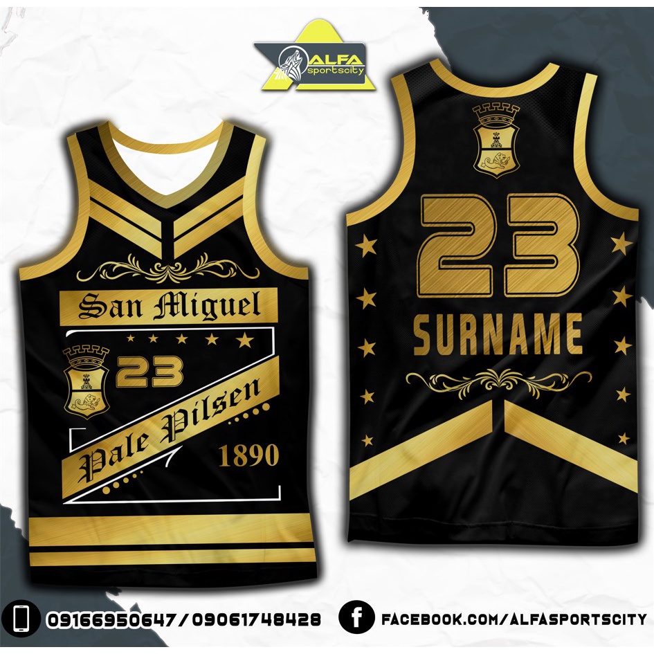 PBA_INSPIRED JERSEY SAN MIGUEL BLACK GOLD Full Sublimation 3D Print