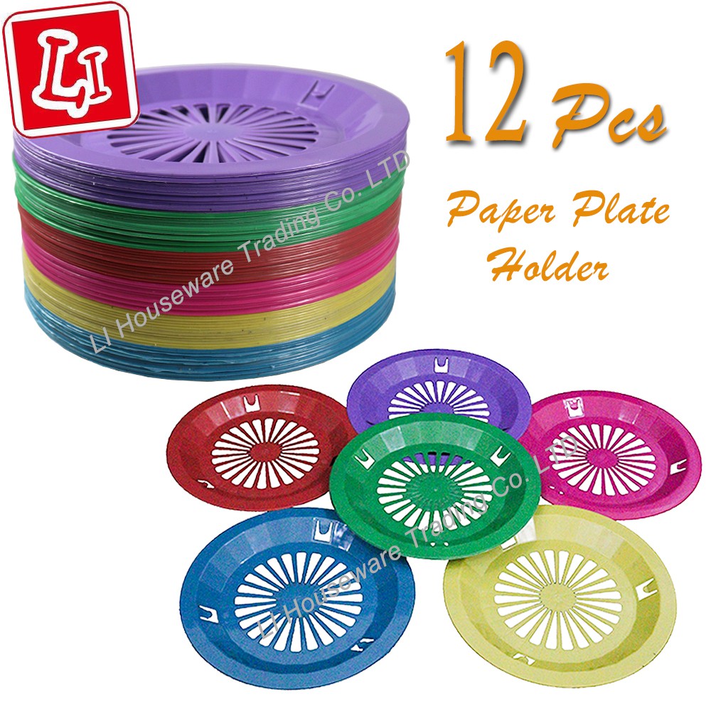 1Dozen/12pcs Plastic Paper Plate Holder (Fits 9" Paper Plate) Shopee