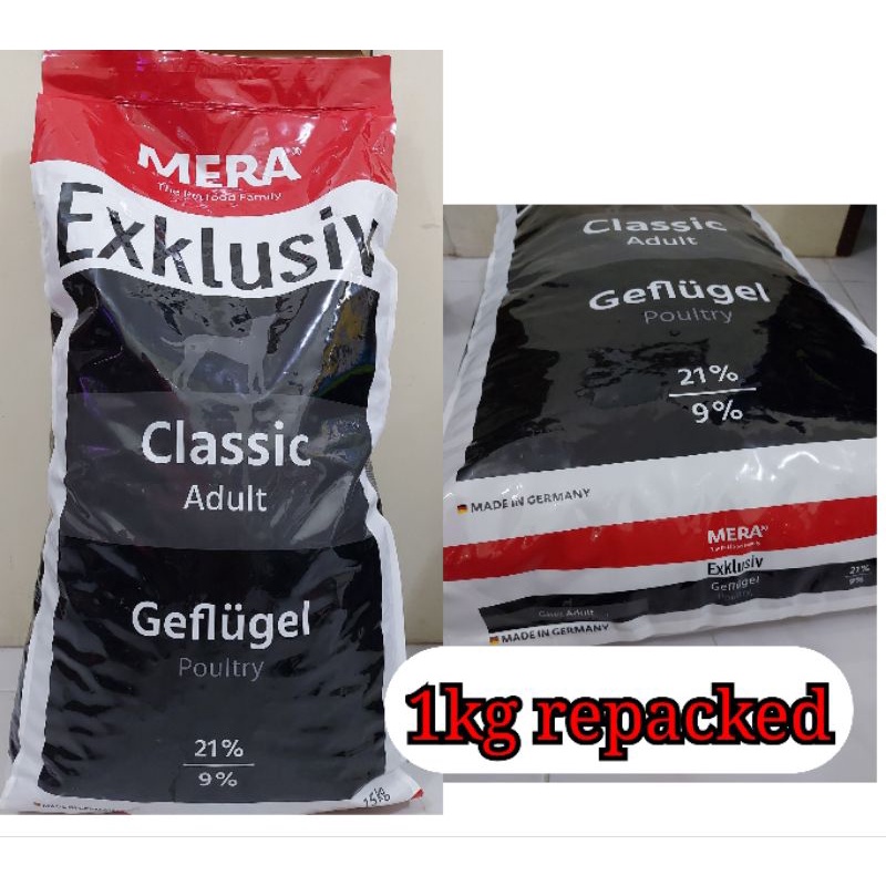1KG MERA Xklusiv Classic Adult Dog Food (Made in Germany) Shopee