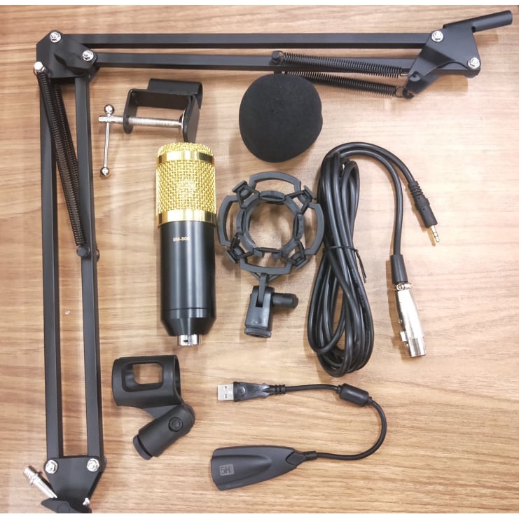 BM800 Condenser Microphone Kit With V8 Multifunctional Live Sound Card