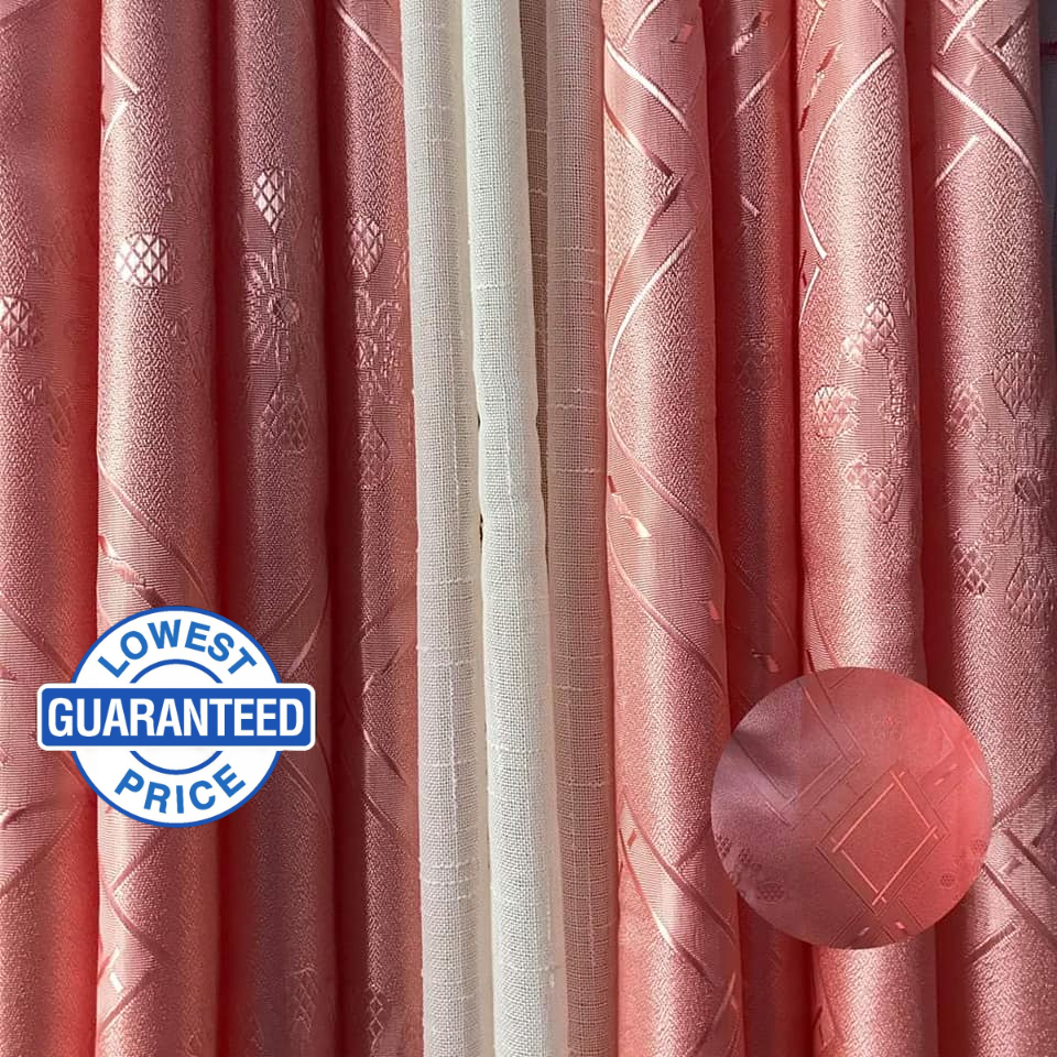 MM 3in1 Set Elegant Ring Curtain For Window Door Modern Home Room Decor Kurtina Soledad (5ft