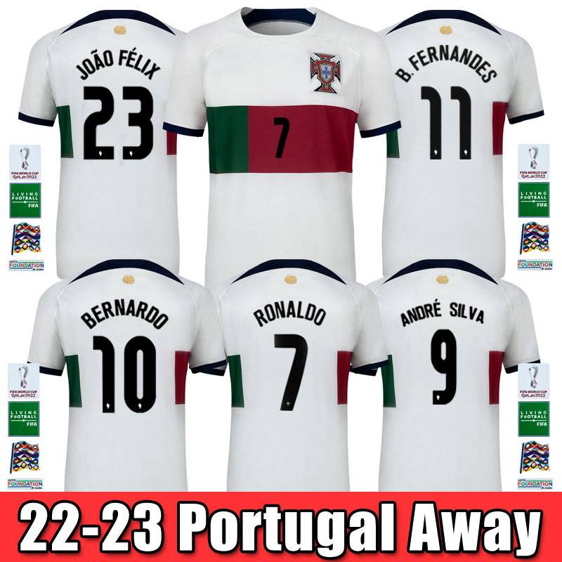 YB5 2223 World Cup Portugal Away Jersey Football Tshirts Bernardo(06)