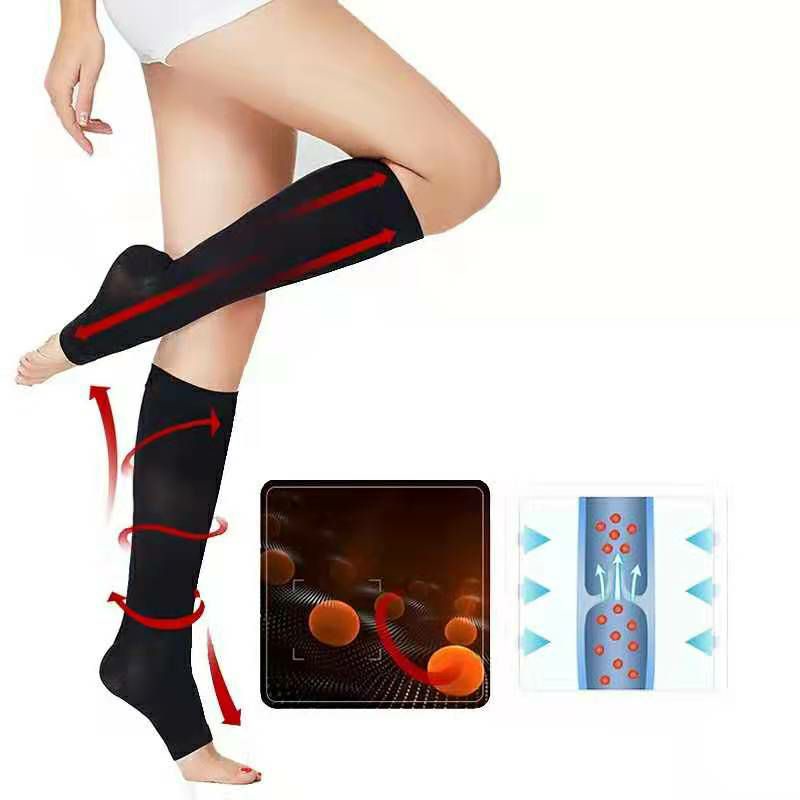 Open Toe KneeHigh Medical Compression Varicose Veins Brace Wrap