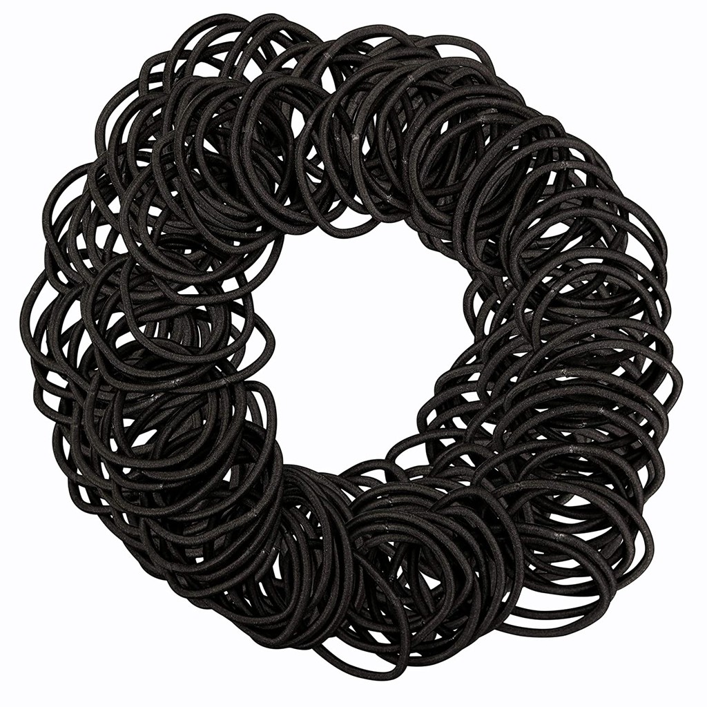 (1 Pack/90 Pcs) 4mm Thick Simple Elastic Hair Ties Bulk Pack, Black