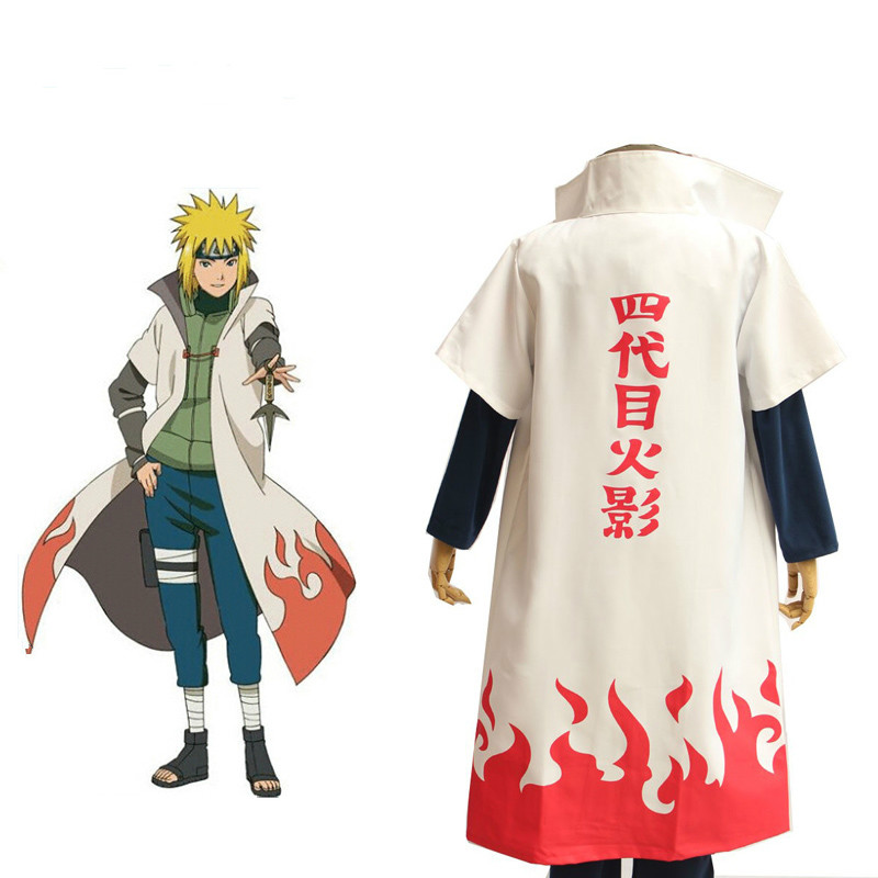 Namikaze Minato Cosplay from Naruto Costumes 4th Hokage Cloak Uzumaki