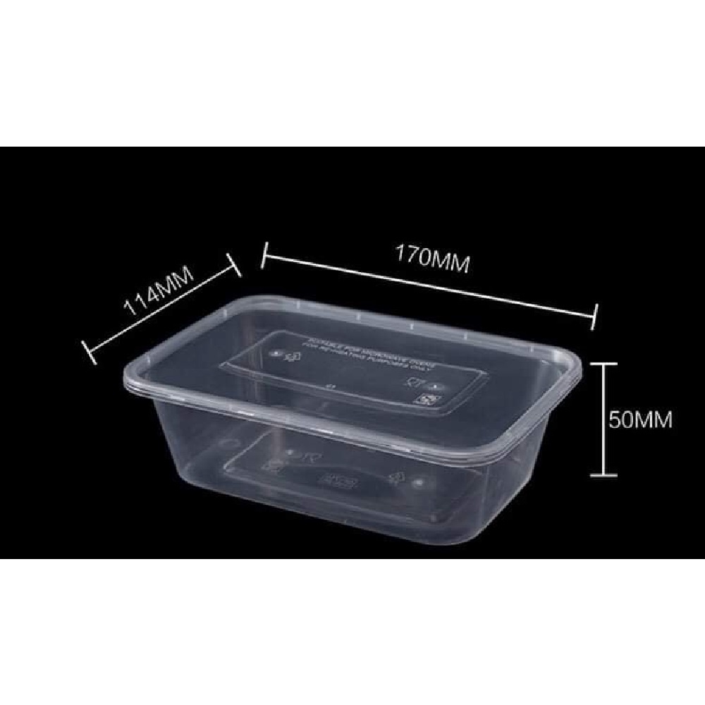 [300pcs] Rectangle Microwavable Food Container / Plastic tub (500ml