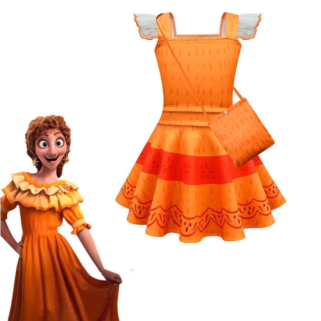 2022 New Movie Charm Mirabel Madrigal Girl Sling Ballet Dress Cosplay