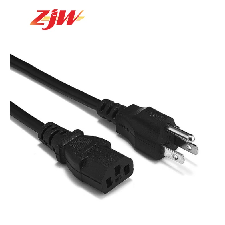 ZJW 1.5M CPU Power Cord 3 Prong Hole Computer Cord Monitor Power Cable