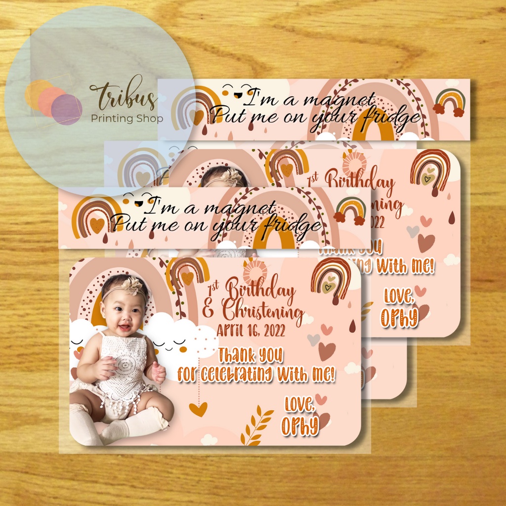 Boho Rainbow Personalized Ref for Christening Baptism Birthday