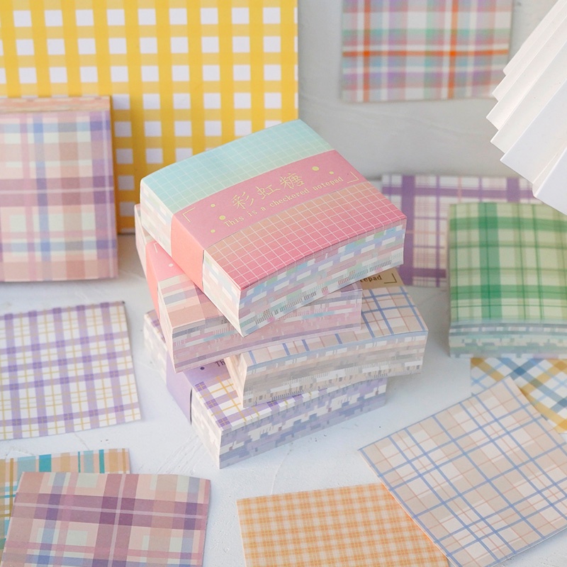 200 Sheets Cute Colorful Grid Memo Paper Portable NonSticky Note Pad