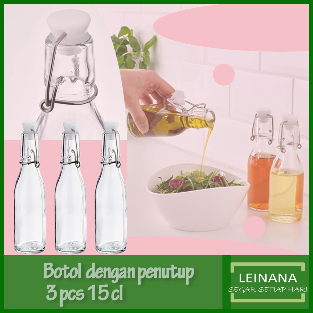 Small 3packed Glass Bottle/Airtight Glass Bottle/150Ml Drink Bottle