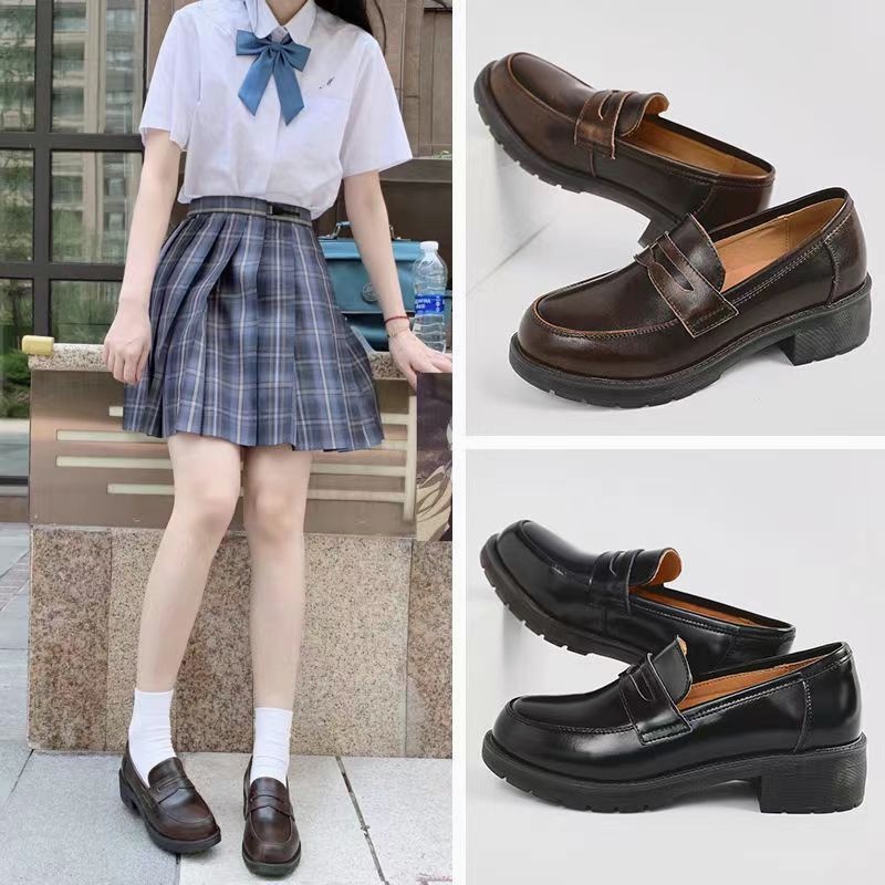 Japanese jk shoes new school style Hepburn loafers spring and autumn