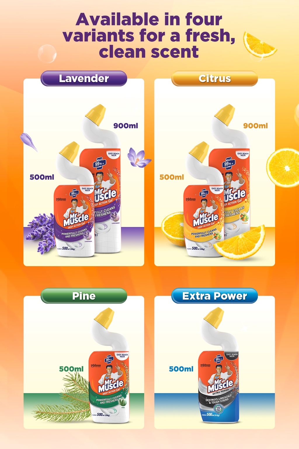 Mr. Muscle Toilet Bowl Cleaner Rust & Limescale Remover Extra Power