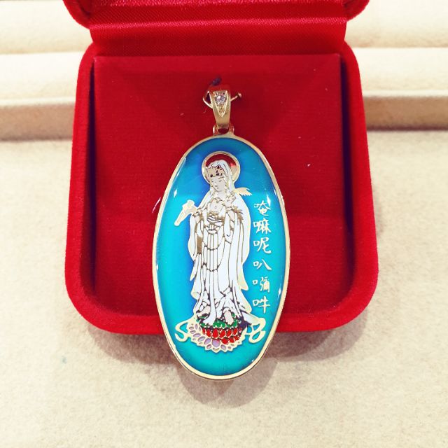 Kuan Yin Pendant Can Change Color. Gold Terminal With Diamonds Shopee Philippines