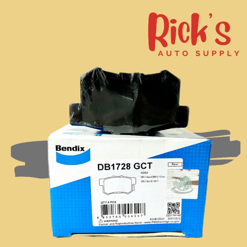 Bendix Brake Pads Honda CRV 20062017 REAR (DB 1728) Shopee Philippines