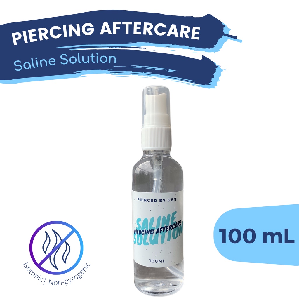 SALINE SOLUTION PIERCING AFTERCARE 100ML PIERCEDBYGEN FOR