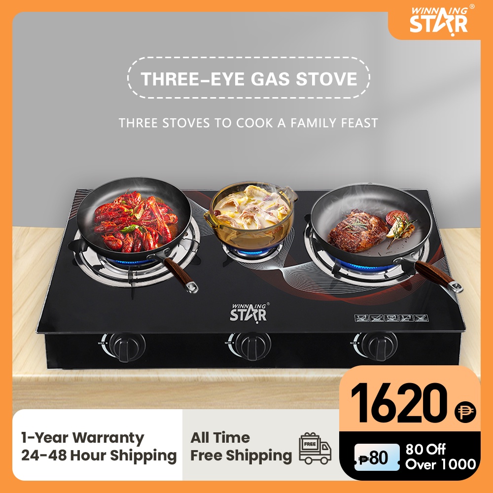 Winning sSar Gas stove Deluxe Propane Gas Range Stove 3 Burner Cooktop