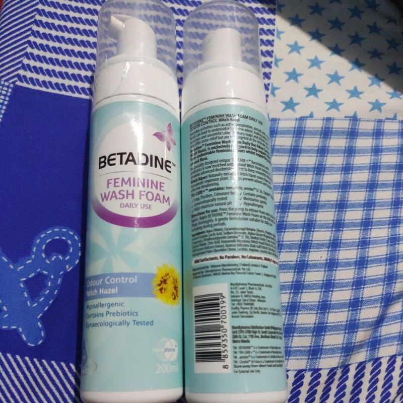 betadine feminine wash foam daily use odour control witch hazel 200ml