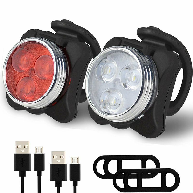 Bike Usb Rechargeable Light Set With Four Modes Installation** Easy And