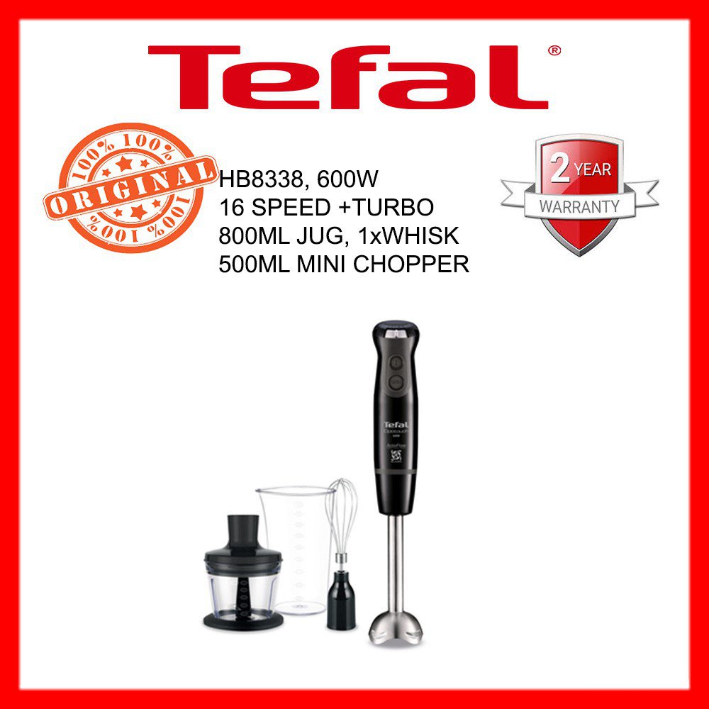TEFAL HAND BLENDER HB8338, 100ORIGINAL BRAND NEW SET, 600W POWER, O.8L