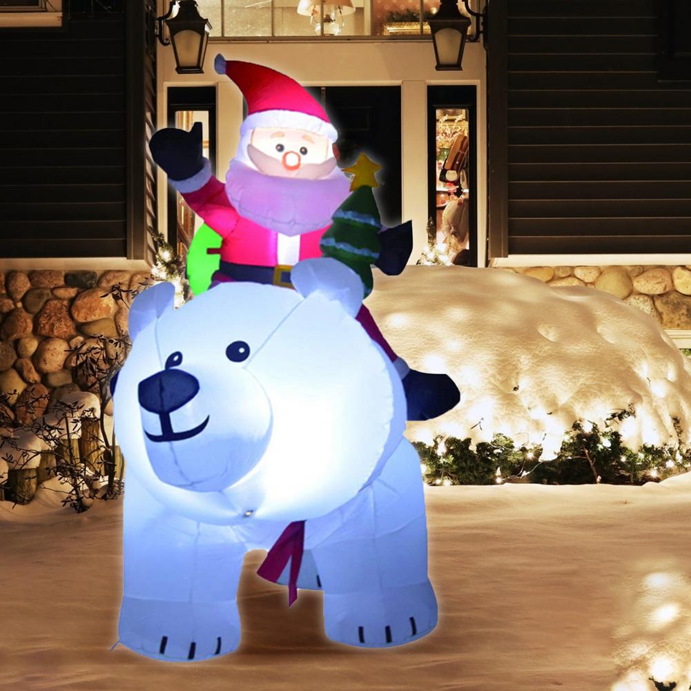 Giant Inflatable Santa Claus Riding Polar Bear Christmas Inflatable