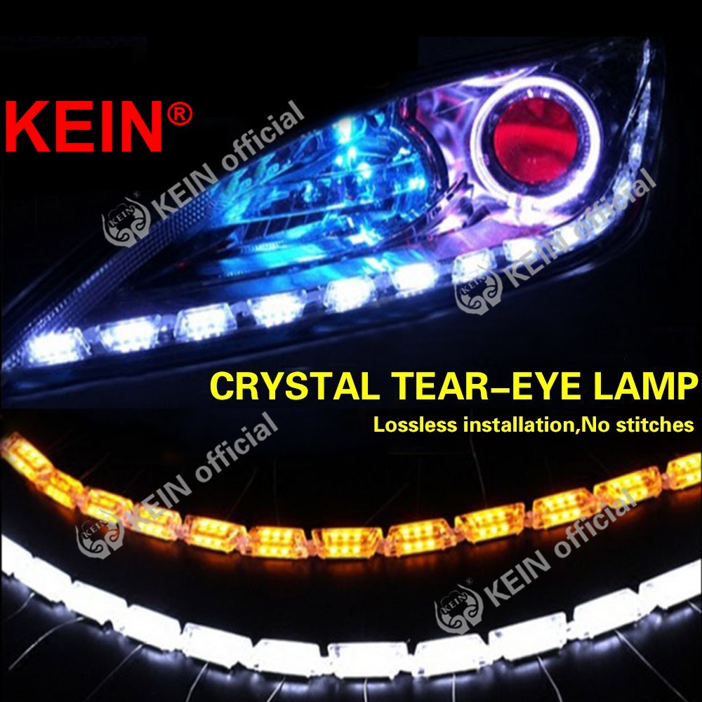 KEIN 2PCS Tear Silicone Light Drl Led Car Crystal Water Lamp LED Car