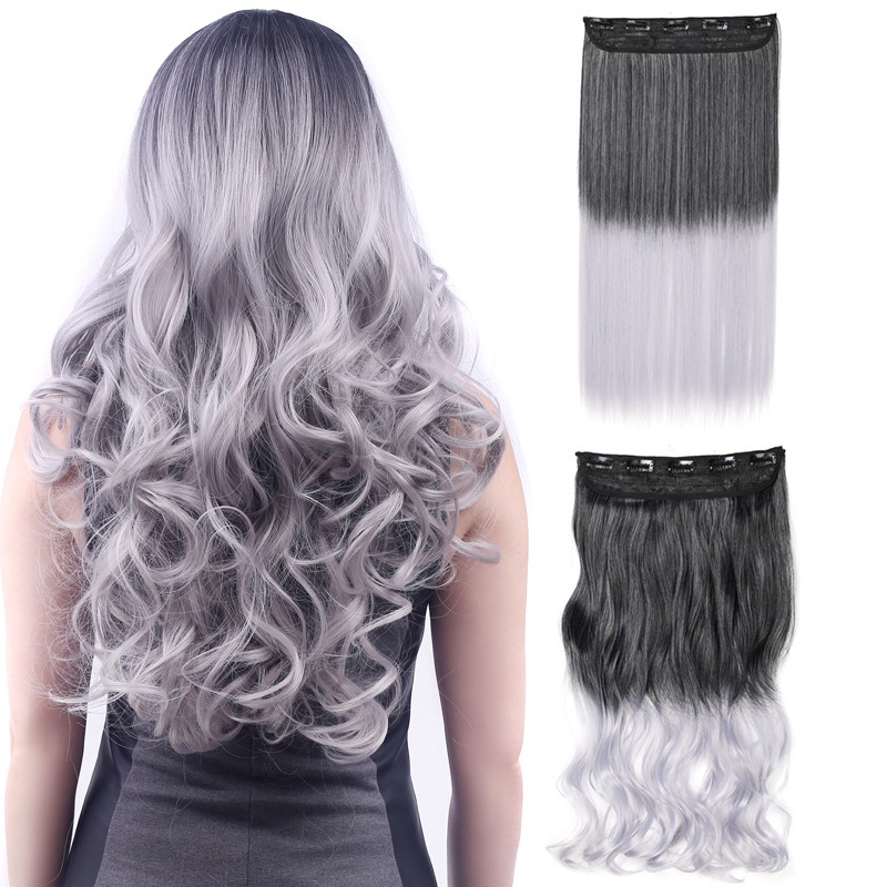 24inchLong Straight 5 Clip In Hair Extensions 3/4 Full Head Hairpieces