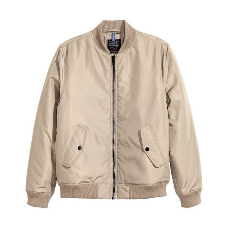 Mens H&M Bomber Jacket in nude color Shopee Philippines