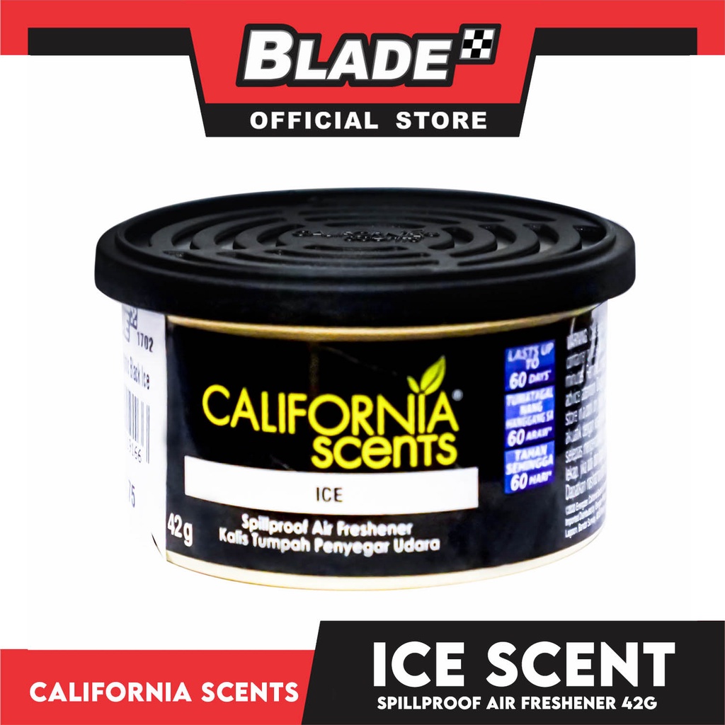 California Scents Organic Black Ice, Spillproof Air Fresheners 42g