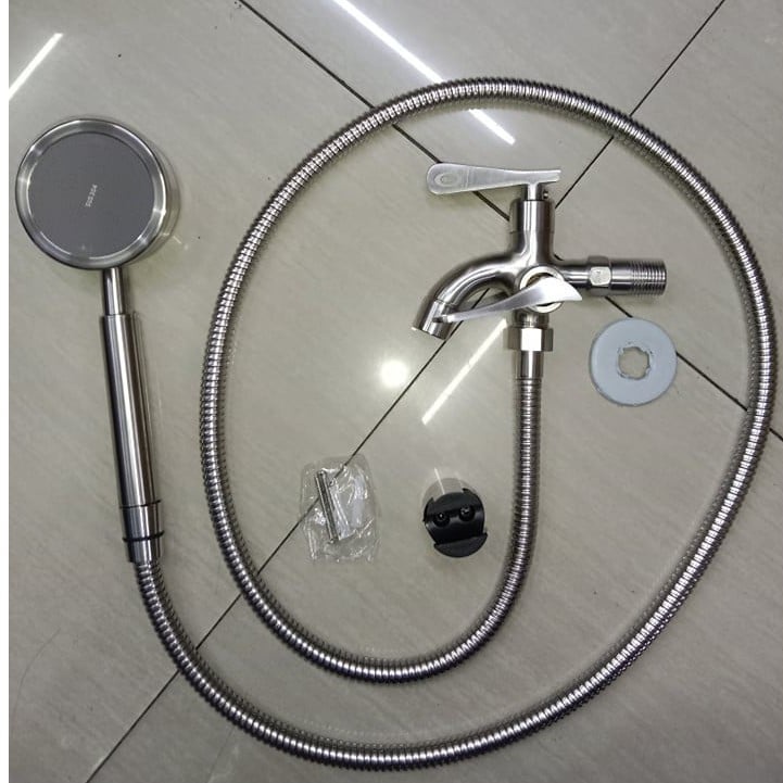 SUS304 Stainless steel Shower Set with Stainless faucet Shopee