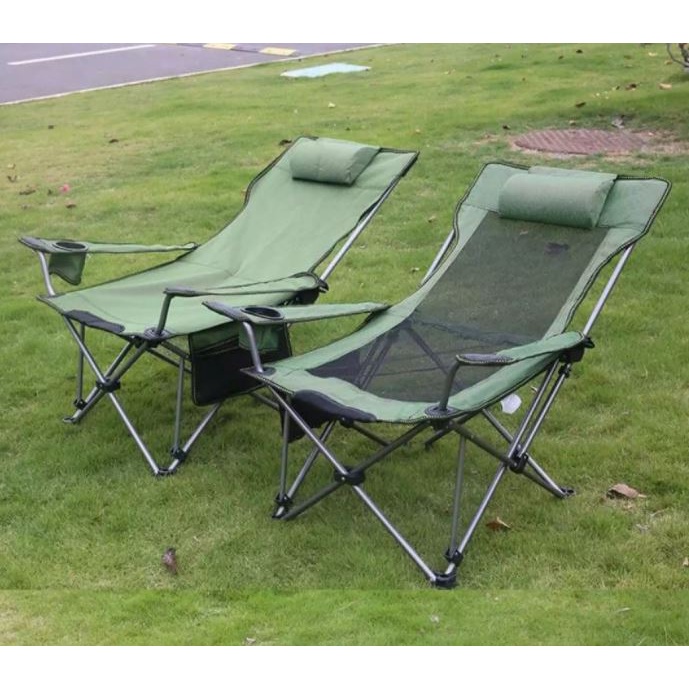 Lazyhome Reclining Foldable travel Chair with Pillow Metal Frame Home