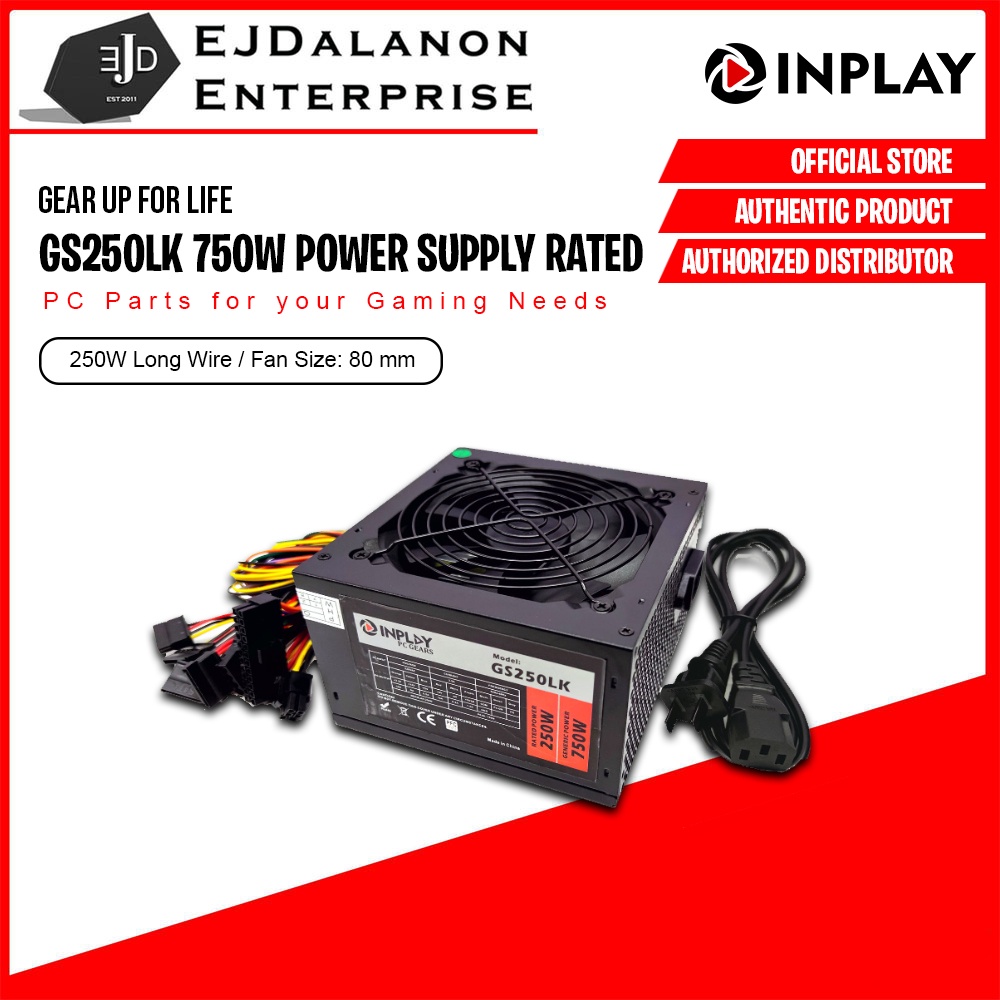 Inplay GP250L Generic ATX Power Supply Long Wire GS250LK 750W Power