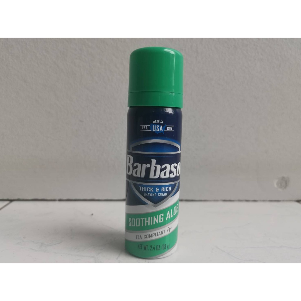 Barbasol Soothing Aloe Shaving Cream 2.4oz. Shopee Philippines