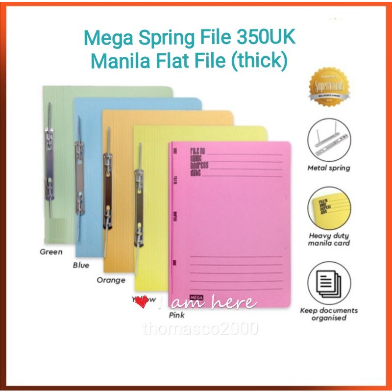 Mega Spring Flat File 350UK (Stationery School Office Use Folder Holder